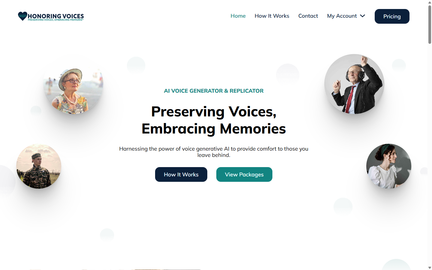 Honoring Voices homepage — Preserving Voices, Embracing Memories